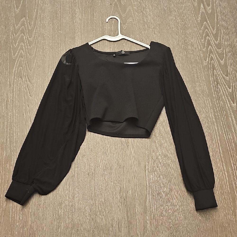 Matty M Elegant Black Crop Top